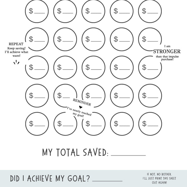 30 Day Savings Challenge Instant Download - ShartrueseWeekly Meal Planner Digital