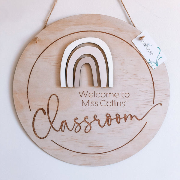 3D Rainbow Teacher Classroom Plaque - ShartrueseTeacher Gift