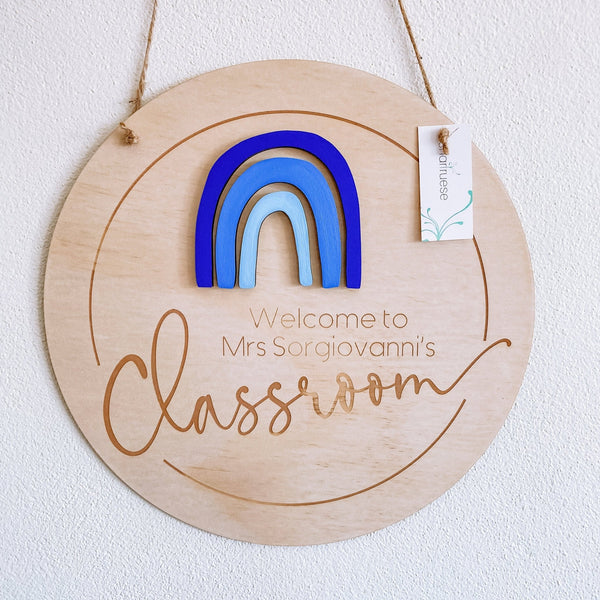 3D Rainbow Teacher Classroom Plaque - ShartrueseTeacher Gift
