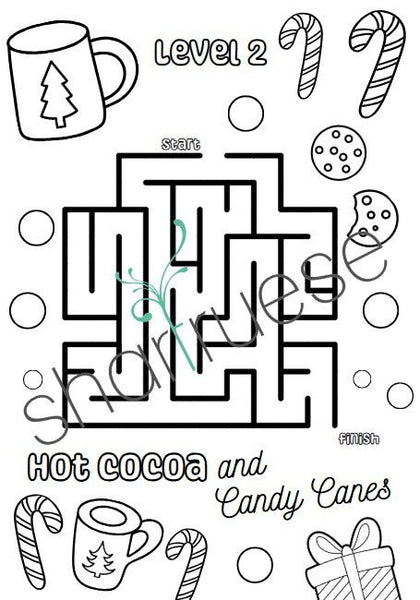 52 Pages of Christmas Maze Activity Pages - ShartrueseColouring Pages