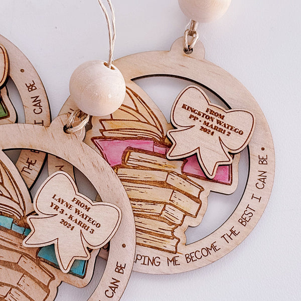 Bookish Teacher Ornaments - ShartrueseChristmas Ornament