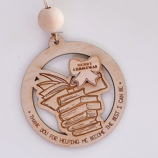 Bookish Teacher Ornaments - ShartrueseChristmas Ornament