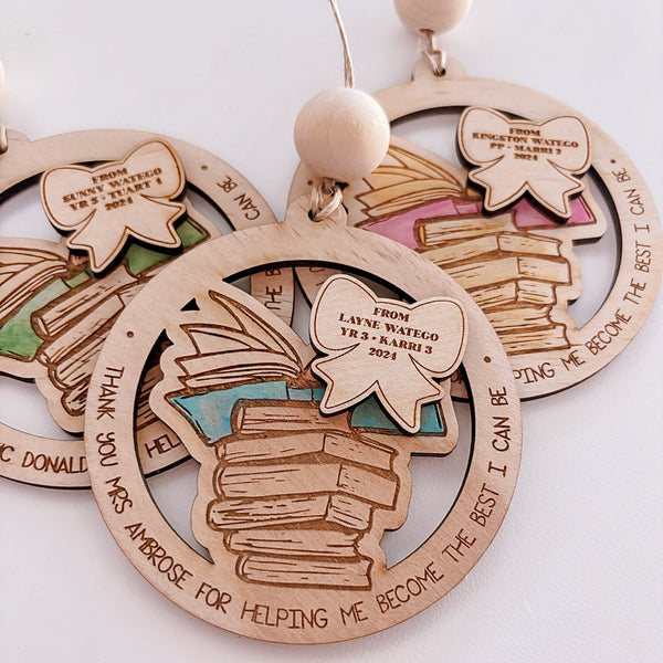 Bookish Teacher Ornaments - ShartrueseChristmas Ornament