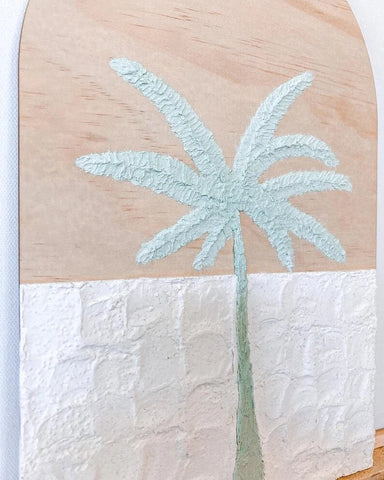 Palm Tree Arch Plaque w/ Textured Background - ShartrueseTextured Art