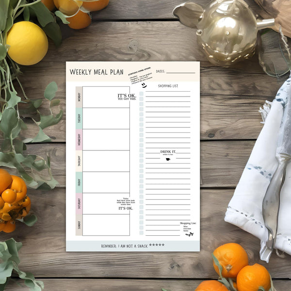 Weekly Meal Planner Printable - ShartrueseWeekly Meal Planner Digital