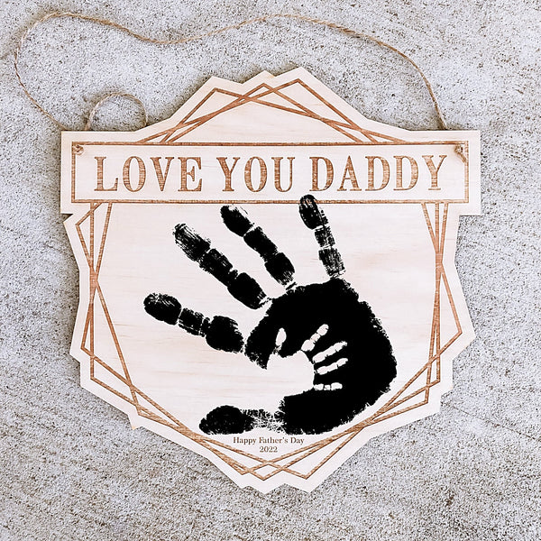 Geometric Handprint/Drawing Plaque - Shartruese