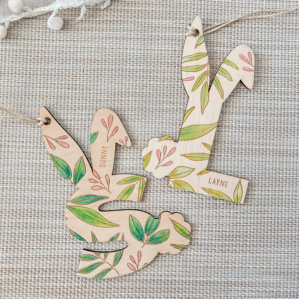 Leafy Bunny Tags - ShartrueseNursery Decor