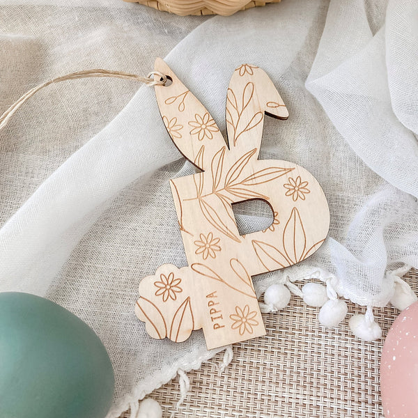 Leafy Bunny Tags - ShartrueseNursery Decor