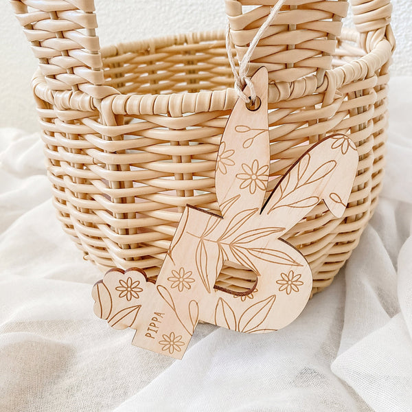 Leafy Bunny Tags - ShartrueseNursery Decor