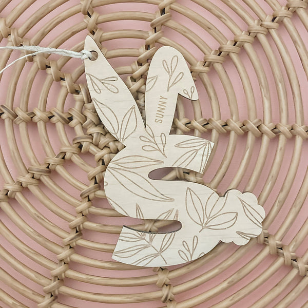Leafy Bunny Tags - ShartrueseNursery Decor
