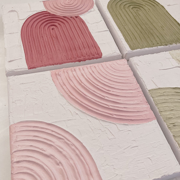 Mini Textured Squares - ShartrueseTextured Art