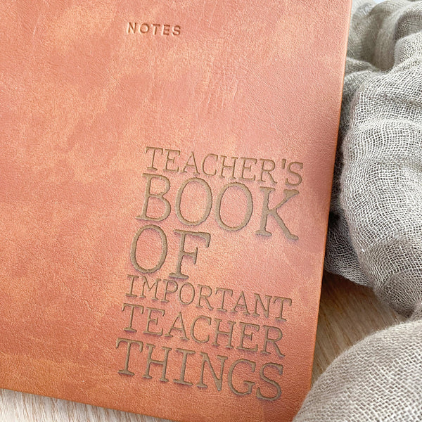 Personalised Teacher Journal - ShartrueseTeacher Gift