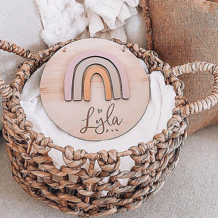 3D Wall Sign Kids room Nursery Rainbow Theme Boho Ocean Australiana Dinosaur Hand painted Name sign Name Plaque timber