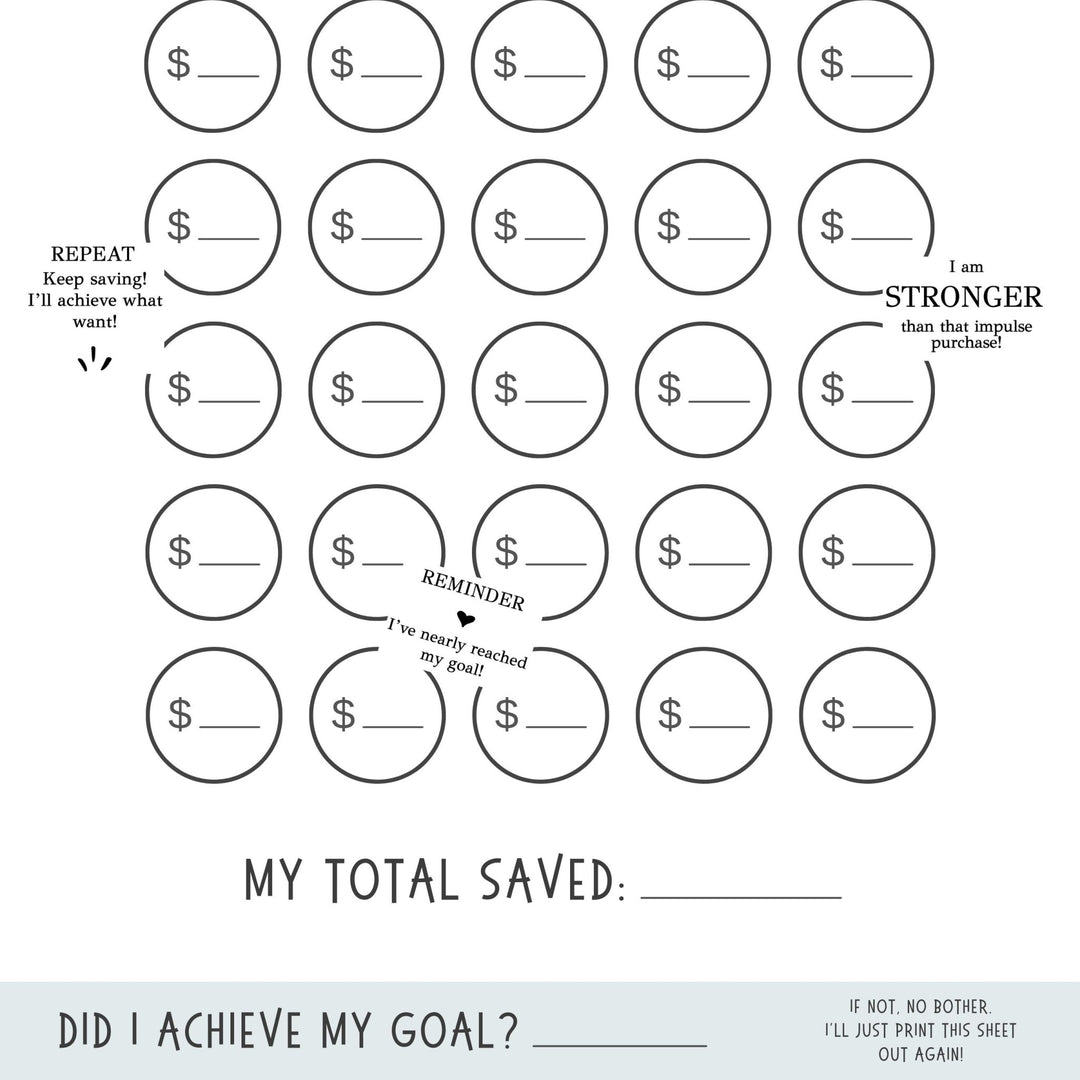 30 Day Savings Challenge Instant Download - ShartrueseWeekly Meal Planner Digital