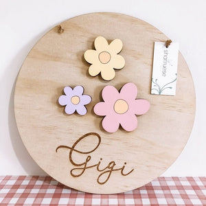 3D Flower Plaque - ShartrueseNursery Decor