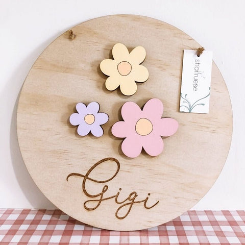3D Flower Plaque - ShartrueseNursery Decor