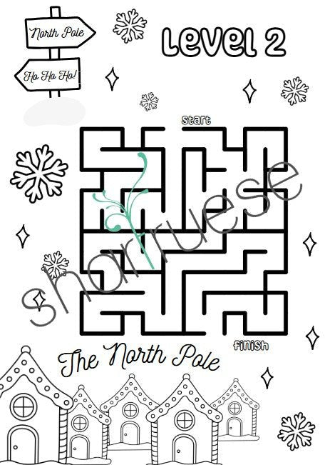 52 Pages of Christmas Maze Activity Pages - ShartrueseColouring Pages
