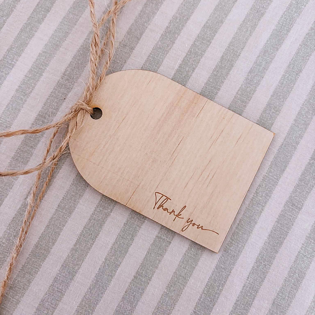 Botanical Wooden Thank You Gift Tags | Set of 6