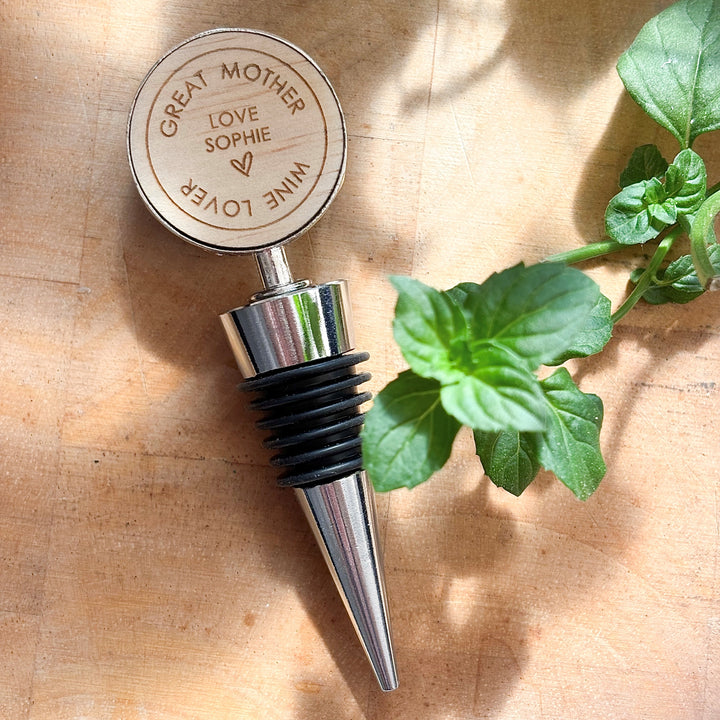 Personalised Wine Bottle Stopper - Wine Lover - Mother&