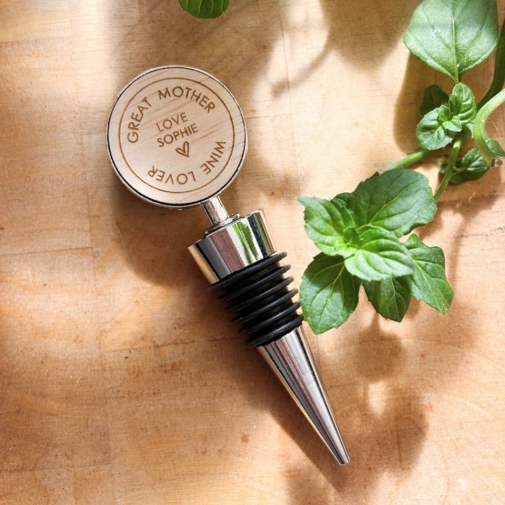 Personalised Wine Bottle Stopper - Wine Lover - Mother&