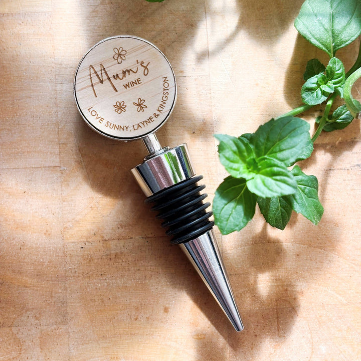Personalised Wine Bottle Stopper - Wine Lover - Mother&