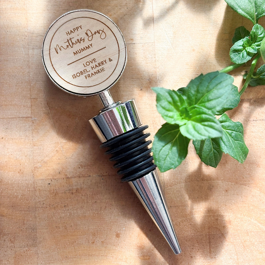 Personalised Wine Bottle Stopper - Wine Lover - Mother&