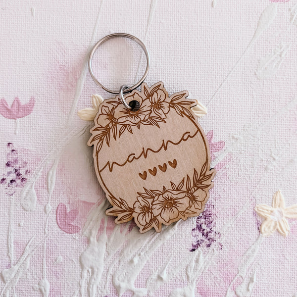 Floral Personalised Key Chains - Mother's Day