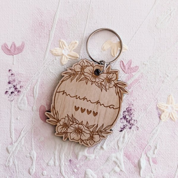 Floral Personalised Key Chains - Mother's Day