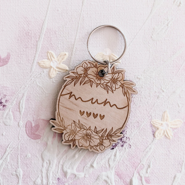 Floral Personalised Key Chains - Mother's Day