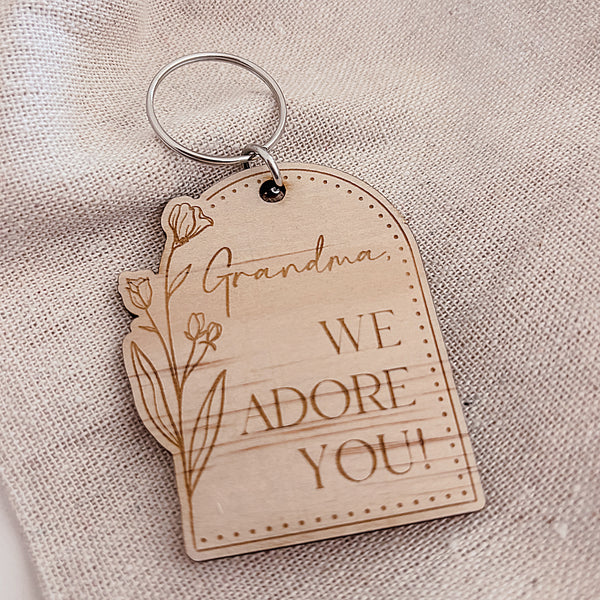 Arch Floral Personalised Key Chains - Mother's Day