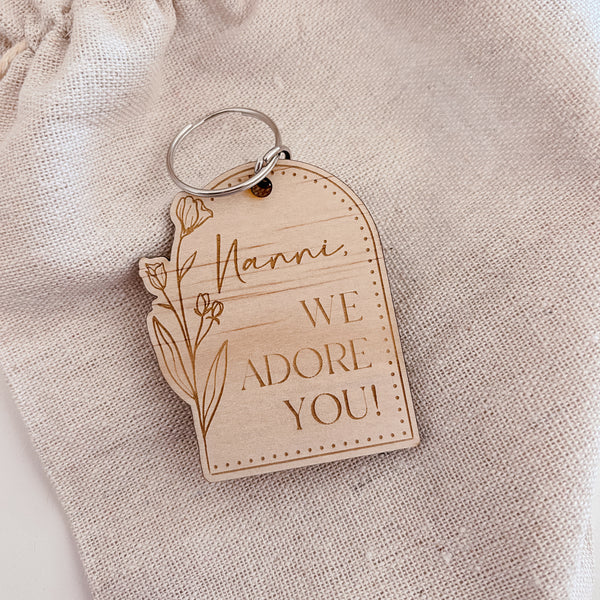 Arch Floral Personalised Key Chains - Mother's Day