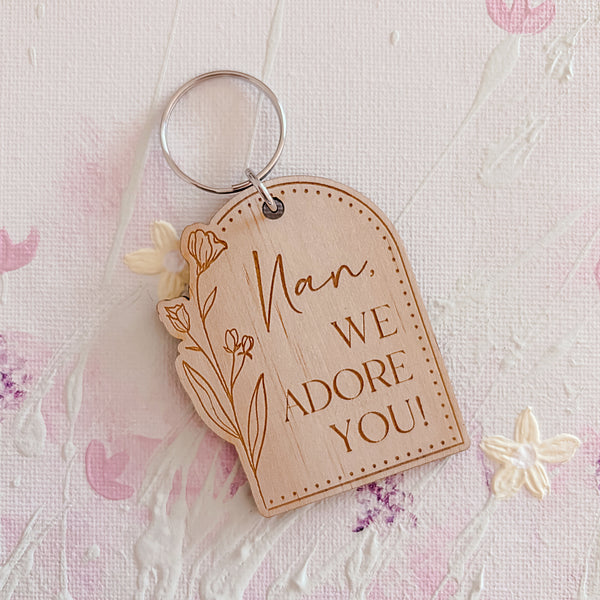 Arch Floral Personalised Key Chains - Mother's Day