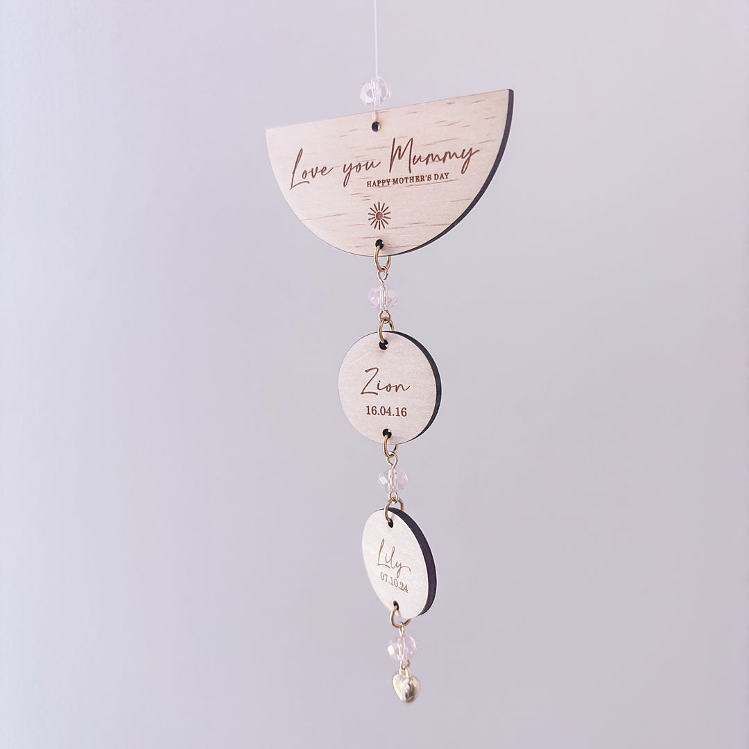 Love You Name Drop Personalised Suncatcher - Glass Crystal Keepsake - Mother&