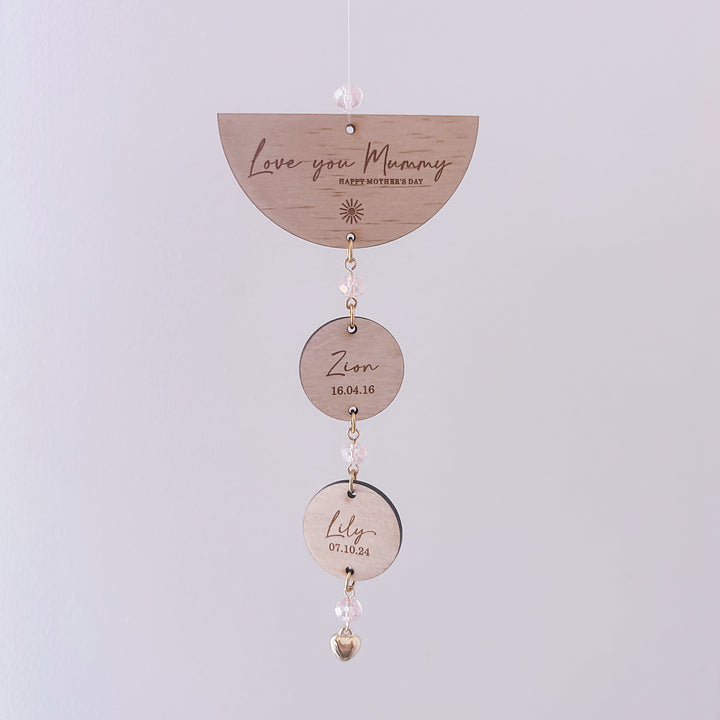Love You Name Drop Personalised Suncatcher - Glass Crystal Keepsake - Mother&