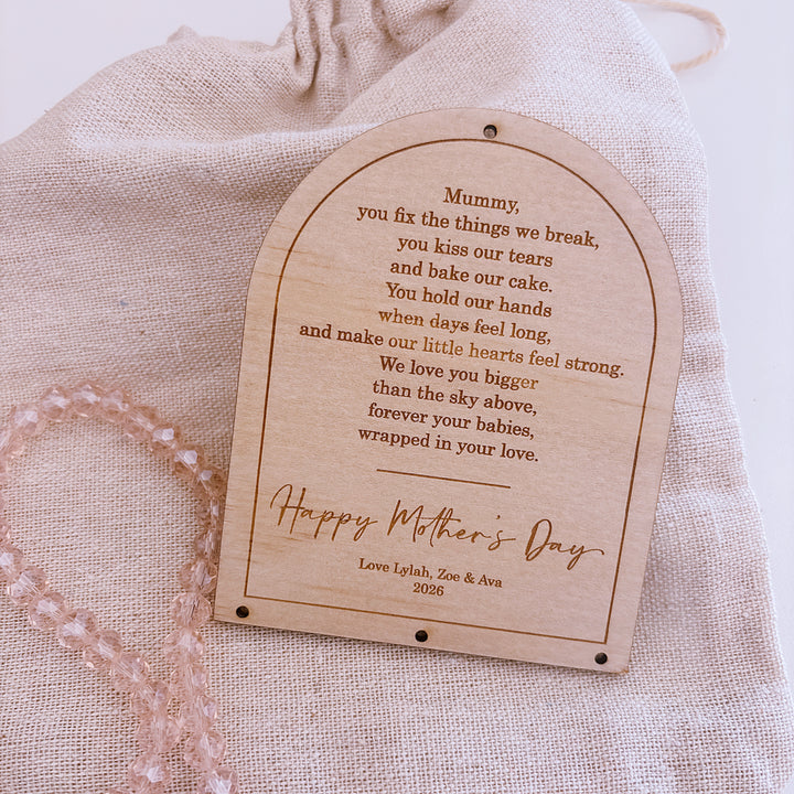Personalised Arch Suncatcher - Glass Crystal Keepsake - Mother&