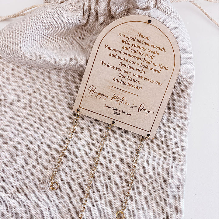 Personalised Arch Suncatcher - Glass Crystal Keepsake - Mother&