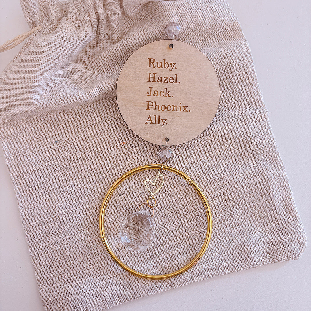 Personalised Suncatcher | Gold Ring