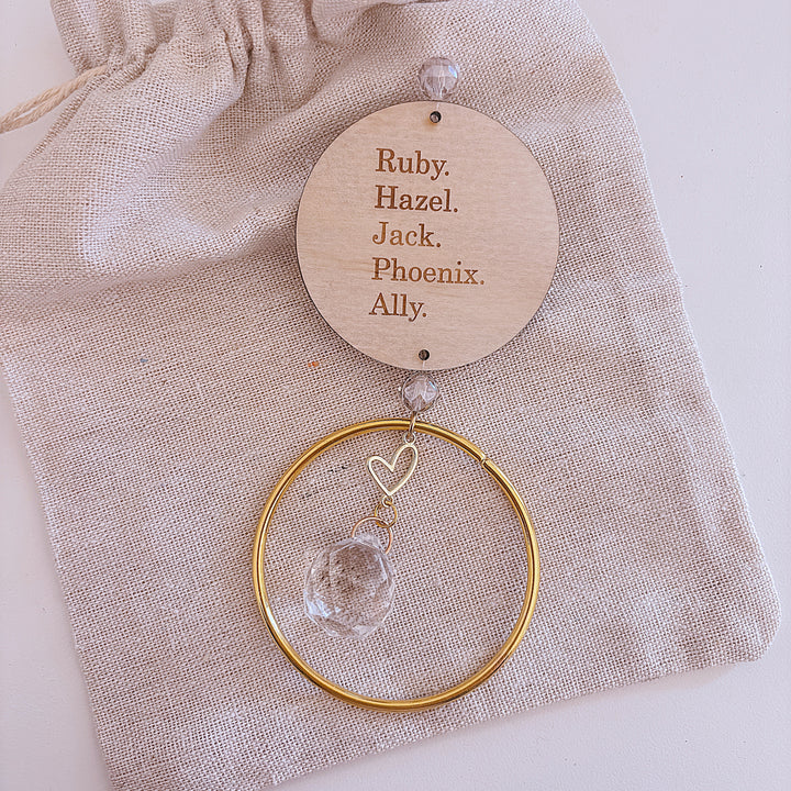 Personalised Suncatcher | Gold Ring