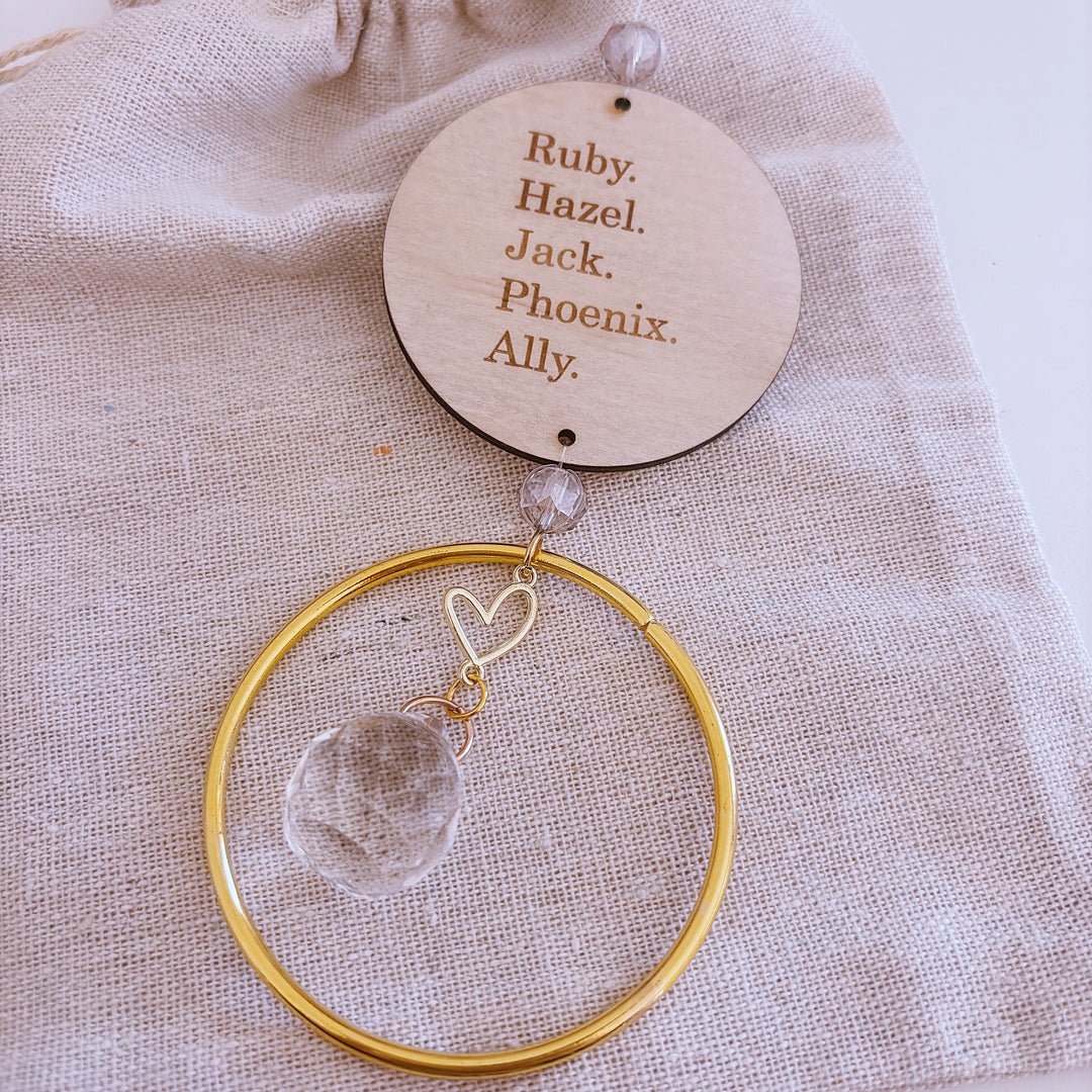 Personalised Suncatcher | Gold Ring