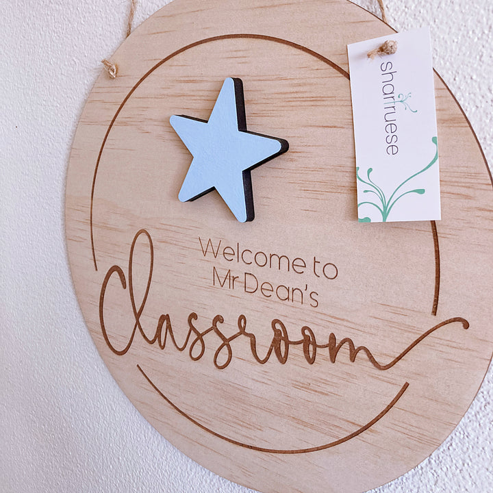 3D Star Teacher Classroom Plaque