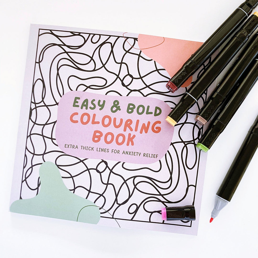 Easy &amp; Bold Colouring Book: Extra Thick Lines for Anxiety Relief - ShartrueseColouring Book