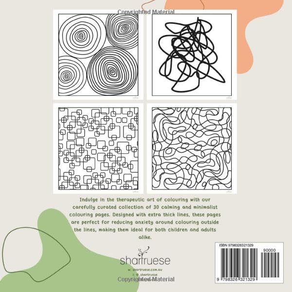 Easy &amp; Bold Colouring Book: Extra Thick Lines for Anxiety Relief - ShartrueseColouring Book
