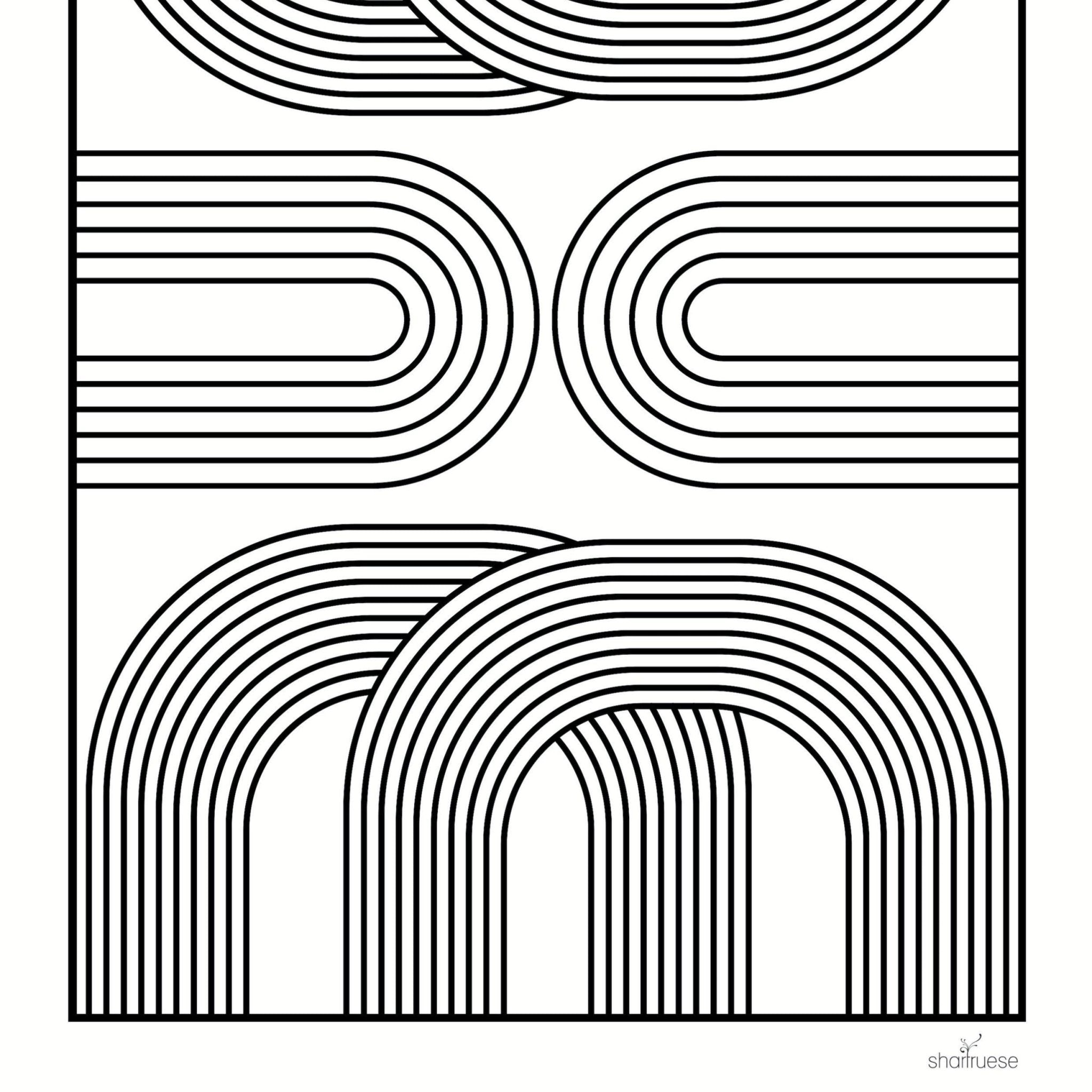 Easy Bold Patterns Colouring Pages Instant Download - Shartruese ...