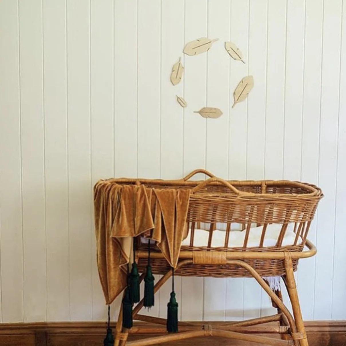 Zilvi Wood Feather Wall Decals