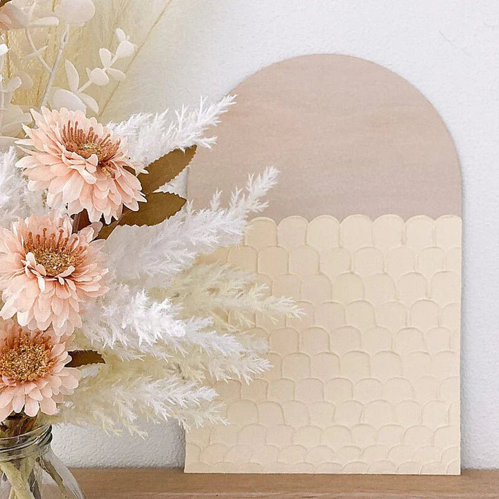 Fish Scale Arch Plaque - ShartrueseTextured Art
