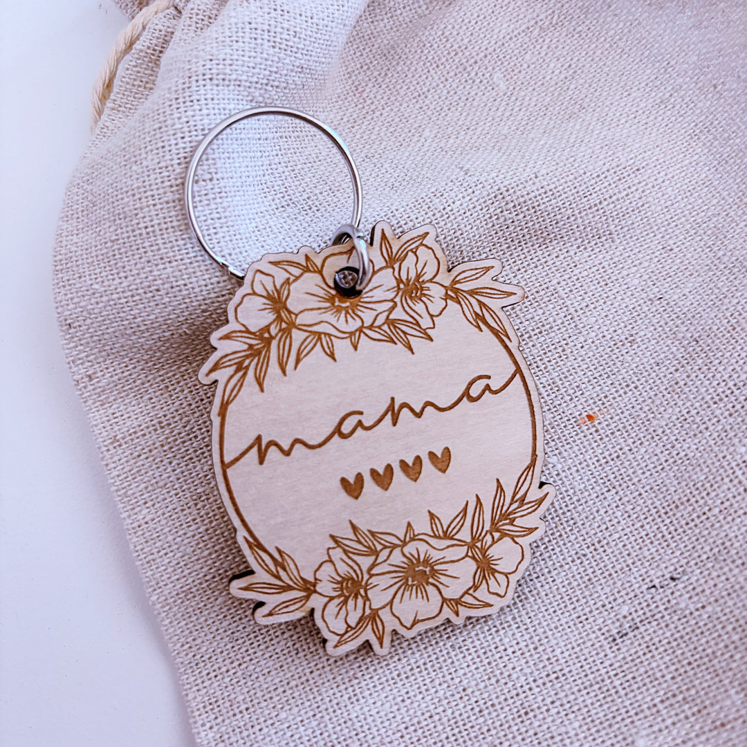 Floral Personalised Key Chains - Mother&