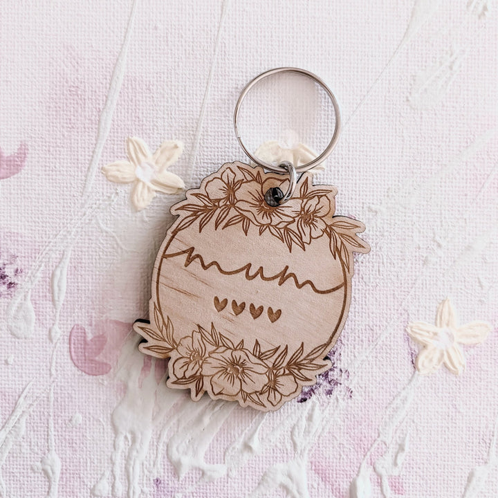 Floral Personalised Key Chains - Mother&