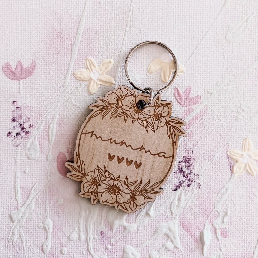 Floral Personalised Key Chains - Mother&