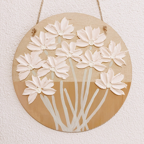 Floral Timber Plaque - ShartrueseTextured Art