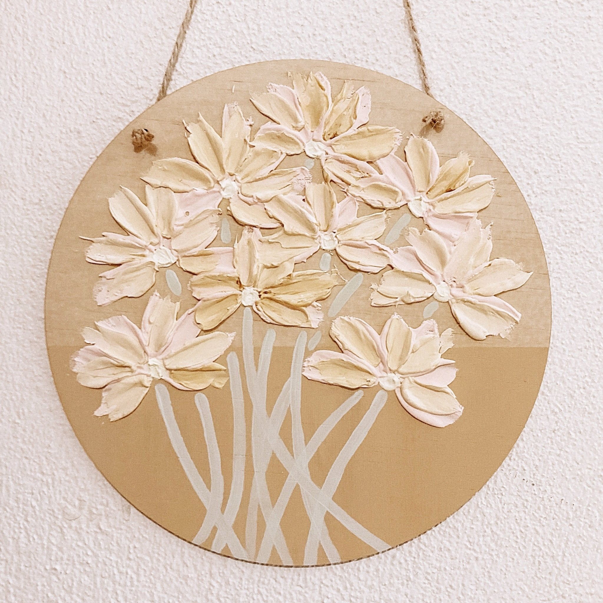 Floral Timber Plaque - ShartrueseTextured Art